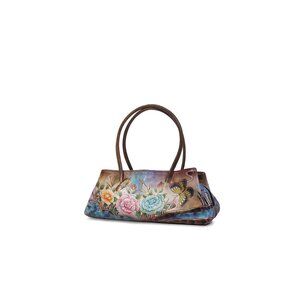 VTG Anuschka Bag Small Shoulder Organizer Purse Handpainted Leather *EXCELLENT*